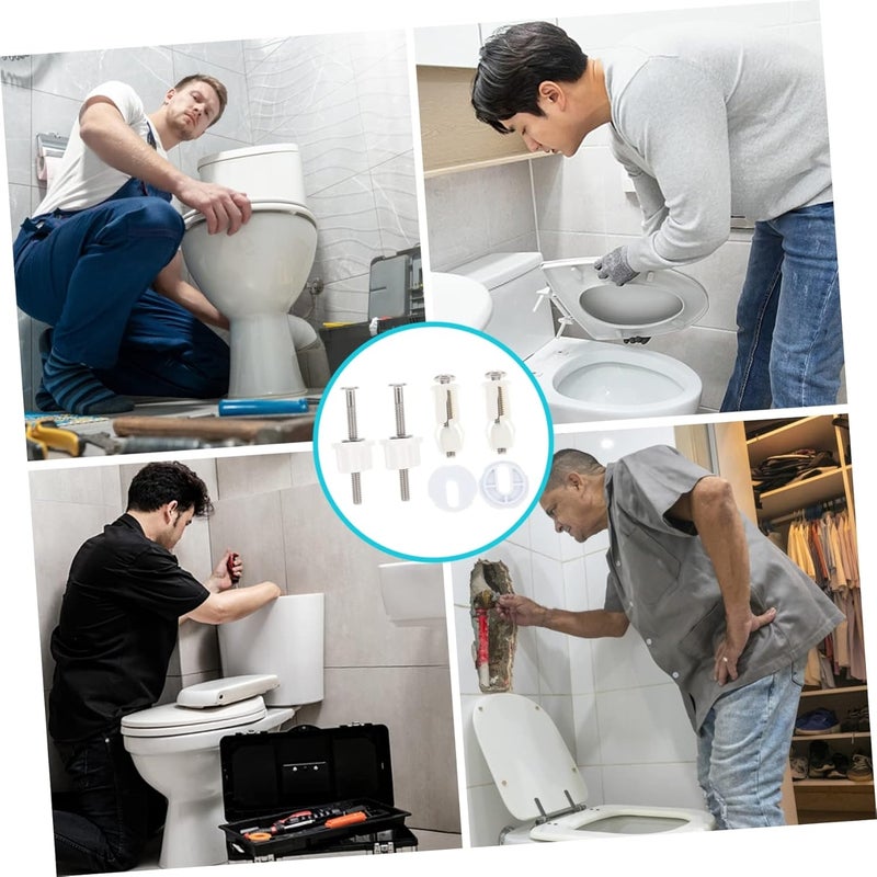 Toilet Seat Hinge Bolts And Nuts Set Durable High Toughness Easy Install Bathroom Repair Accessories - Image 5